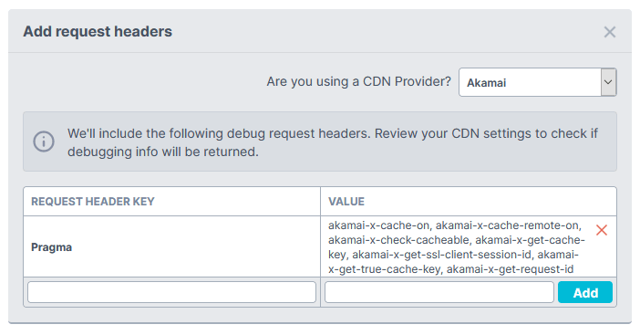 Adding request headers screenshot
