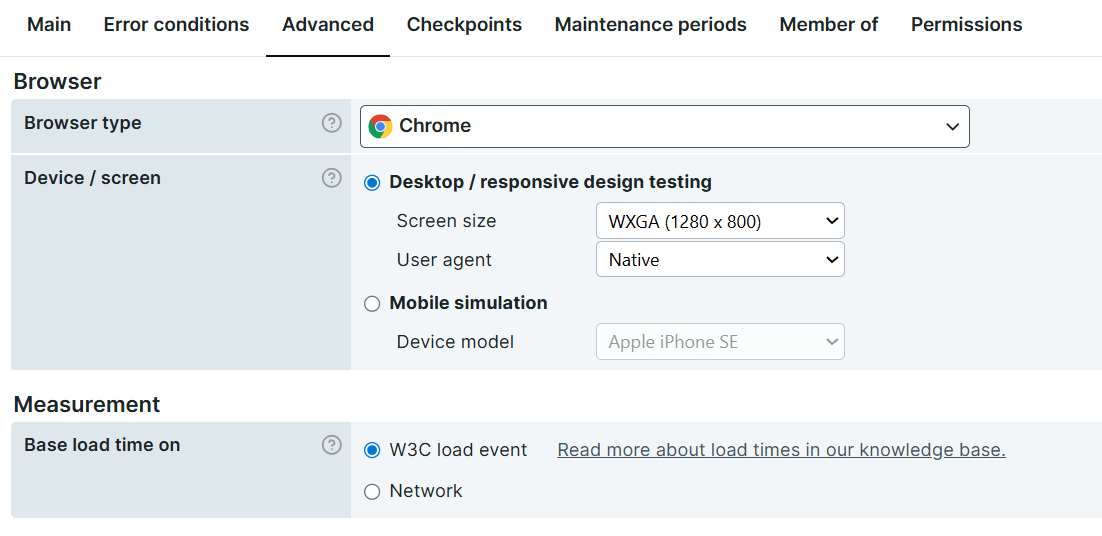 Load time options